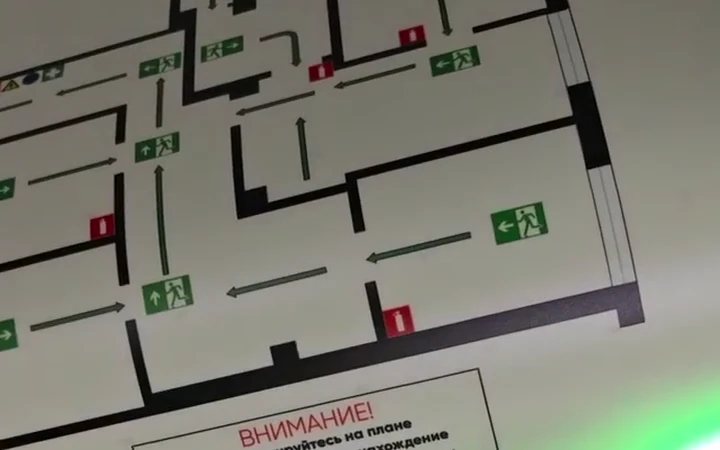 Фрагмент схемы эвакуации во время печати